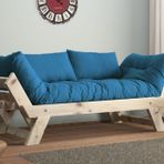 Woodesk Adalar Natural Renk Masif Ahşap Mavi Kanepe