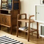 Woodesk Arce Masif Ahşap 50x65 CM Tik Renk Kitaplık Komodin ve Raf Ünitesi Cpt4739-50