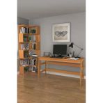 Woodesk Bohem, Ahşap, Çalışma Masası Ve Köşe Kitaplık Takımı, Tik Renk