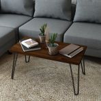 Woodesk CPT2861-80 Ceviz Tarz Masif Ağaç 80x40 cm Orta Sehpa