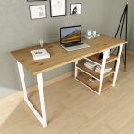 Woodesk CPT4616-140 Natural Dizayn Masif Ağaç Çalışma Masası