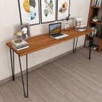 Woodesk CPT4619-180 Dekor Masif Ağaç Tik Renk 180x50 Çalışma Masası