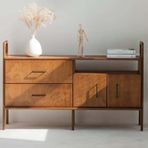 Woodesk Cpt4681-140 Holz Masif Ahşap 140x90 cm Tik Renk Dolap