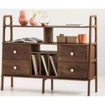 Woodesk CPT4687-140 Fuerte Masif Ahşap 140x115 CM Ceviz Renk Dolap