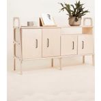 Woodesk Cpt4713-170 Notte Masif Ahşap 140x90 cm Naturel Renk Dolap