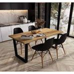 Woodesk CPT7662-140 Beril Masif Natural Renk 140x70 Sandalyeli Masa Takımı