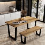 Woodesk CPT7670-140 Eylül Masif Banklı Yemek Masası Takımı
