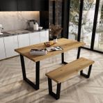 Woodesk CPT7671-180 Eylül Masif Banklı Yemek Masası Takımı