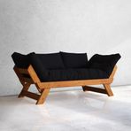 Woodesk CPT8105-210 Adalar Masif Siyah 2'li Kanepe