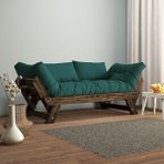 Woodesk CPT8116-210 Adalar Masif Ceviz-Petrol Renk 2'li Kanepe