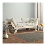 Woodesk CPT8129-210 Adalar Masif Natural-Kırık Beyaz Renk 2'li Kanepe