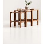 Woodesk Line, Masif Ahşap Zigon Sehpa, 50X50, Tik Renk, Cpt4740-50