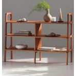Woodesk Monte Masif Ahşap Kitaplık Ve Raf Ünitesi 120X90 Tik Renk Cpt4715-120