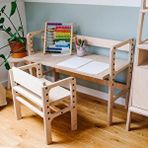Woodesk Nido, Montessori Ahşap Çocuk Masa Ve Taburesi, 100x74, Cpt4772-100 Kayın