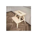 Woodesk Pikola, Ahşap Merdiven, Tabure Ve Raflı Sehpa, Natural Renk, Cpt3001-47