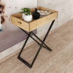 Woodesk Rio CPT2008-50 Masif Ağaç 50x30 cm Natural Tepsi Sehpa