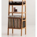 Woodesk Vinilo Masif Ahşap, 114X50, Tik Renk, Kitaplık Ve Pikap Standı Cpt4672-50
