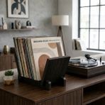 Woodesk Vintra, Plak, Dergi, Gazete, Kitap Için Modüler Raf, Ceviz Renk - 30 x 25