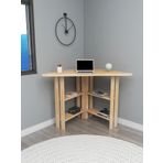 WOODFACE Best Doğal Ahşap Köşe Çalışma Masası 110x80 Cm