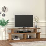 Woodface Ella Televizyon Sehpası 120x40 cm Doğal Ahşap Özel Tasarım Ceviz