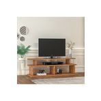 WOODFACE Ella Televizyon Sehpası 120x40 Cm Doğal Ahşap Özel Tasarım Meşe