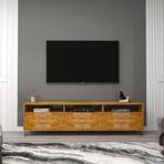 Woodface Holmes Meşe Televizyon Sehpası ve Ünitesi 178x50 Masif Dekoratif Metal Firkete Ayaklı