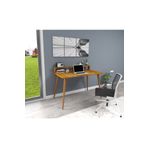 WOODFACE Kelly Masif Ofis Çalışma Masası 110x60 Doğal Ahşap Tek Raflı Ağaç Ayak Meşe Renk