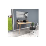 WOODFACE Kelly Masif Ofis Çalışma Masası 110x60 Doğal Ahşap Tek Raflı Ağaç Ayak