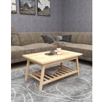 Woodface Pika Orta Sehpa 90x60 Doğal Ahşap Çok Renkli Dikdörtgen Özel Tasarım
