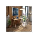 WOODFACE Polo Masif Ahşap Çalışma Masası 90x60 cm - Doğal Renk - Ağaç Ayak Ev Ofis Masası
