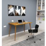 WOODFACE Rixy Ofis Çalışma Masası 116x55 Doğal Ahşap Ağaç Ayak Çok Amaçlı Kullanım