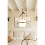 Woodhub 1 Arkas Tekli Eskitme Beyaz Camlı Sarkıt Çocuk Odası Kolidor Mutfak Avize Metal Modern E27 Beyaz