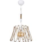 Woodhub 1 Begonya Lüx Halatlı Sarkıt Avize (Beyaz) Rustik Beyaz Halat 51-60 cm E27