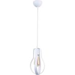 Woodhub 1 Damla Tekli Sarkıt Beyaz E27 Metal Beyaz Modern 51-60 cm