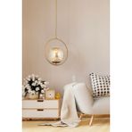Woodhub 1 Luis Tekli Eskitme Bal Camlı Modern Sarkıt Mutfak Salon Sarkıt Avize Eskitme Kahverengi Mutfak