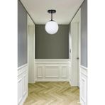 Woodhub 1 Mini Modern Salon - Mutfak - Yatak Odası Siyah Beyaz Camlı Tavan Plofonyer Tekli Avize E27 Beyaz