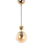 Woodhub 1 Misket Gold Kaplama Bal Camlı Avize 100 x 18 81-90 cm Modern E27 Metal Siyah