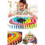 Woodhub 100 Parça Ahşap Domino Taşı - Ahşap Desenli