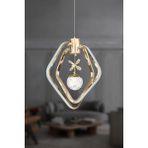 Woodhub 1601-3 LED Gold Avize - Ahşap