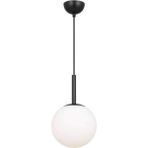 Woodhub 18 x 15 Eylül Tekli Siyah Avize (Beyaz Camlı) Modern 1 Siyah 91-100 cm Metal Antre / Hol E27
