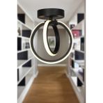Woodhub 20 -34 cm Sezen Ledli Tavan Montaj Tekli Avize Siyah LED Tekli Siyah Tek Ebat Alüminyum 1