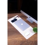Woodhub 21 x 21 Pu Deri Ofis Masa Matı Laptop Sümen Takımı Geniş Mouse Pad Bej - 0