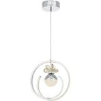Woodhub 2438-1 Krom LED Avize - Ahşap
