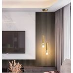 Woodhub 2'li Bronz ,akrilikli,yatakbaşı,banyo,boru Sarkıt,lamba,led Aydınlatma,dekoratif 3000K Işık MSC12 - Ahşap