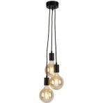 Woodhub 3 Belur 3`lu Siyah Sarkıt E27 Modern Metal Siyah