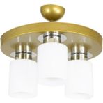 Woodhub 3 Modern Spor Model Yuvarlak Tepsi Eskitme Avize Üçlü Beyaz Krom E27 Modern