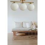 Woodhub 3 Nika Modern Salon - Mutfak - Yatak Odası Eskitme Beyaz Cam Modern 3 Lü Avize Beyaz Mutfak E27 Mod