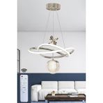 Woodhub 3 Renk Toplu Kumandalı Krom Gümüş Dimmerli LED Avize Büyük Yıldız Ledli Avize - 1 - Ahşap