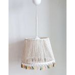 Woodhub 30 Ekru Makrome Ip Sargılı Renkli Saçaklı Sarkıt Avize Bebek / Çocuk Odası 1 Krom Ekru Modern 71-80