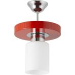 Woodhub 30 Tekli Modern Spor Model Yuvarlak Tepsi Kırmızı Avize 1 Metal E27 Beyaz Tekli
